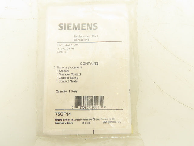 Siemens 75CF14 Contact Kit Size 0 Replacement Part Lot of 4