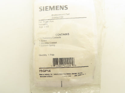 Siemens 75GF14 Contact Kit NEMA Size 2-1/2" Replacement Part