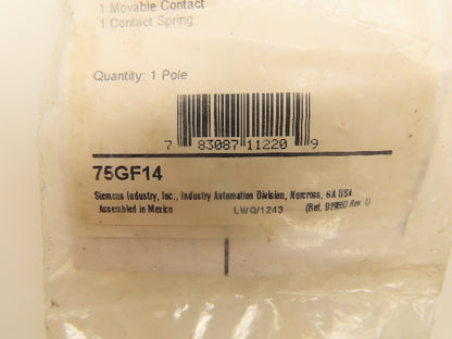 Siemens 75GF14 Contact Kit NEMA Size 2-1/2" Replacement Part