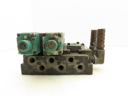 Numatics 081SS600M000061 Pneumatic 3-Station Flexiblok Manifold 24VDC Valves