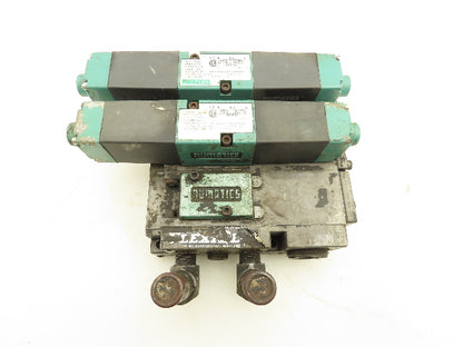 Numatics 081SS600M000061 Pneumatic 3-Station Flexiblok Manifold 24VDC Valves