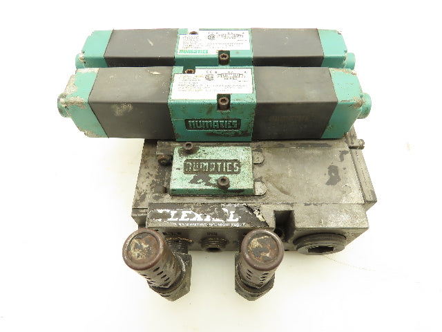 Numatics 081SS600M000061 Pneumatic 3-Station Flexiblok Manifold 24VDC Valves