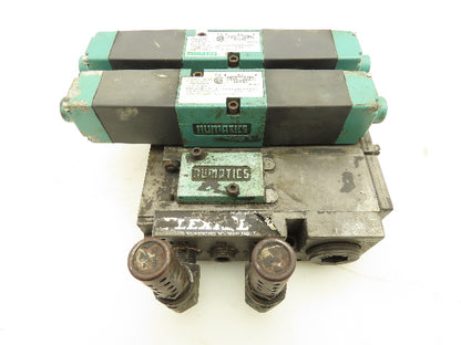Numatics 081SS600M000061 Pneumatic 3-Station Flexiblok Manifold 24VDC Valves