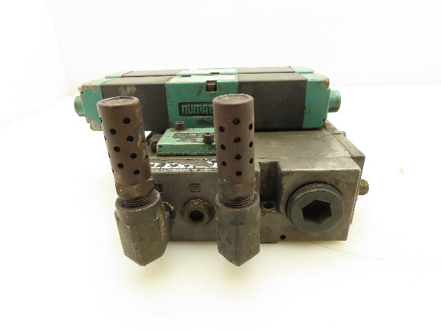 Numatics 081SS600M000061 Pneumatic 3-Station Flexiblok Manifold 24VDC Valves