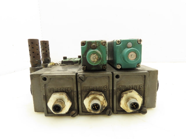 Numatics 081SS600M000061 Pneumatic 3-Station Flexiblok Manifold 24VDC Valves