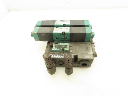 Numatics 081SS600M000061 Pneumatic 3-Station Flexiblok Manifold 24VDC Valves