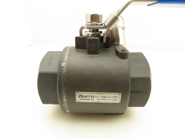 MTG M2006WBF-CS Fire Safe Ball Valve 2" NPT 1500 WOG WCB Steel