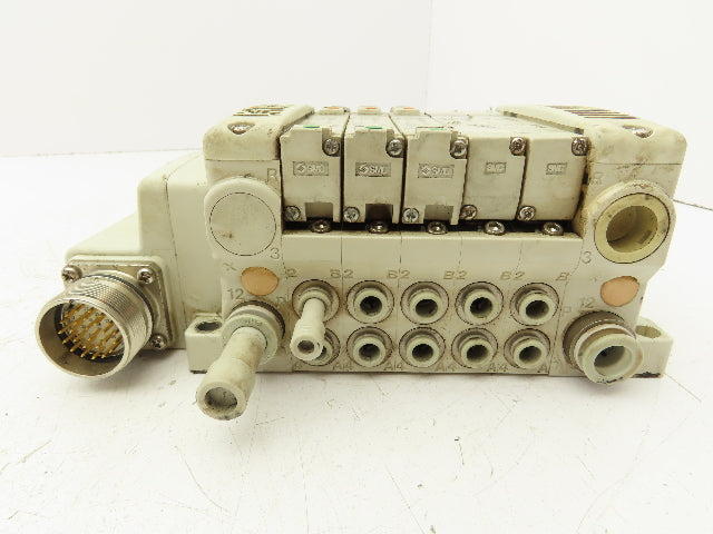 SMC VVQ2000-10A-1  VQ2401-51 5-Station Manifold Block Pneumatic Solenoid Valves