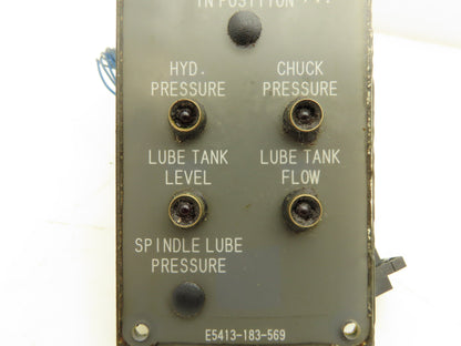 Okuma CNC Lathe OSP7000 Control Panel Chuck Indicator Lights E5413-183-569