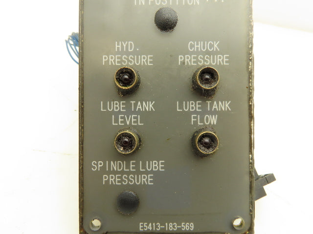 Okuma CNC Lathe OSP7000 Control Panel Chuck Indicator Lights E5413-183-569