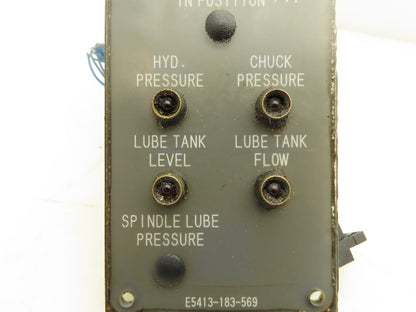 Okuma CNC Lathe OSP7000 Control Panel Chuck Indicator Lights E5413-183-569