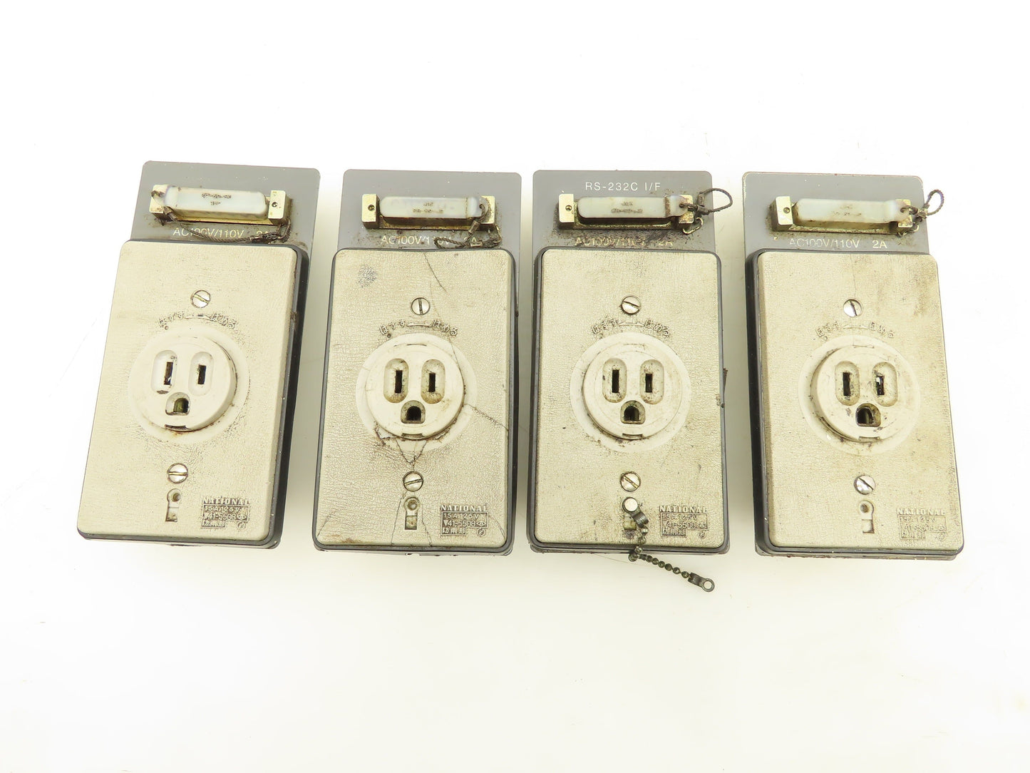 National 5A 115V 3-Prong Outlet Panel RS-232C Port  Okuma CNC Lathe   Lot of 4