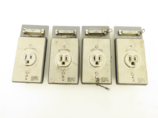 National 5A 115V 3-Prong Outlet Panel RS-232C Port  Okuma CNC Lathe   Lot of 4