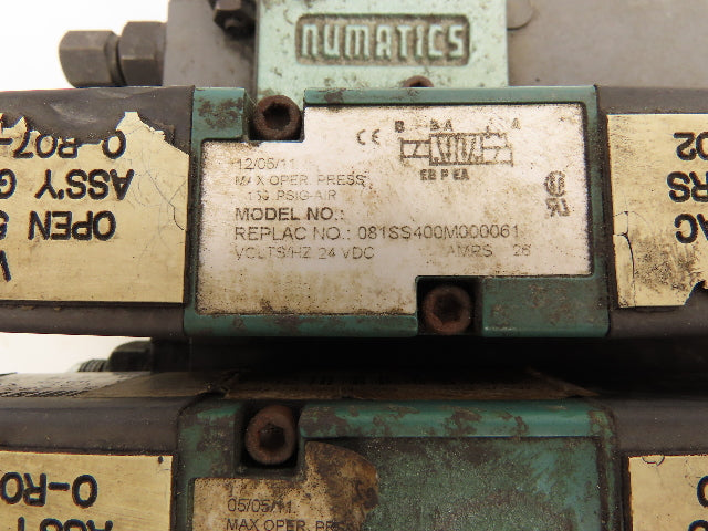 Numatics 081SS400M000061 Pneumatic Flexiblok Manifold 2/2 Position Spool Valve