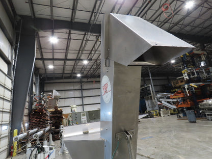 Marin G&C Bottle Cap Elevator Stainless Hopper 8" Incline Conveyor 2-15 FPM 480V