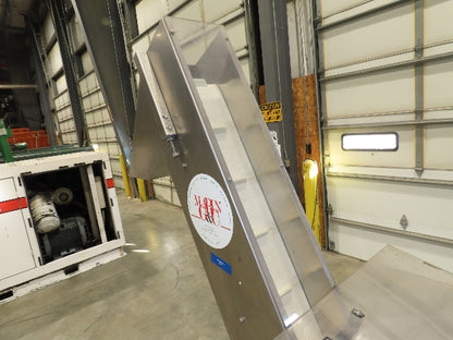 Marin G&C Bottle Cap Elevator Stainless Hopper 8" Incline Conveyor 2-15 FPM 480V