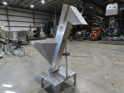 Marin G&C Bottle Cap Elevator Stainless Hopper 8" Incline Conveyor 2-15 FPM 480V