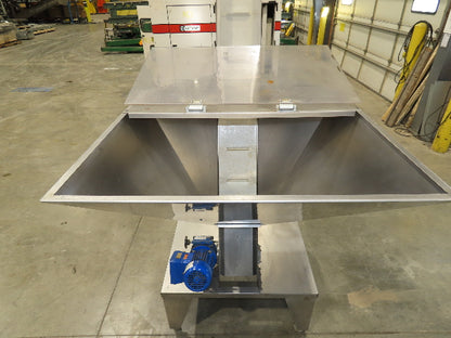 Marin G&C Bottle Cap Elevator Stainless Hopper 8" Incline Conveyor 2-15 FPM 480V