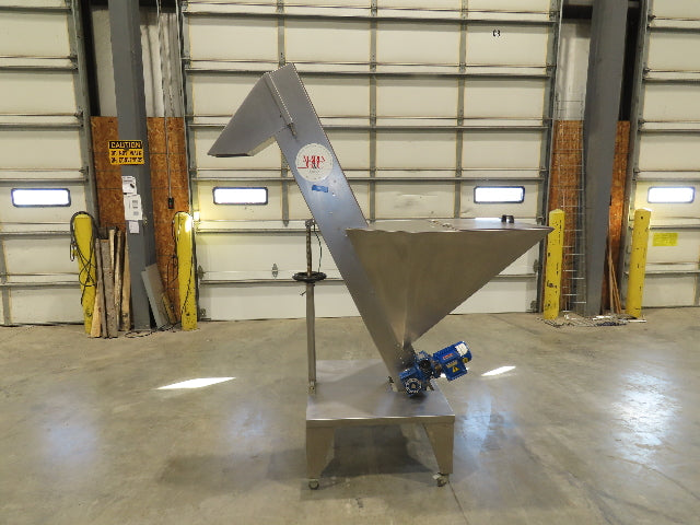 Marin G&C Bottle Cap Elevator Stainless Hopper 8" Incline Conveyor 2-15 FPM 480V