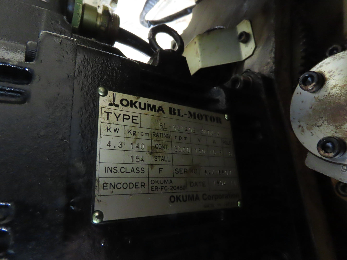 Okuma LU-15 CNC Lathe 12-Position Turret Tool Changer Servo BL-MS140E-30TN-A
