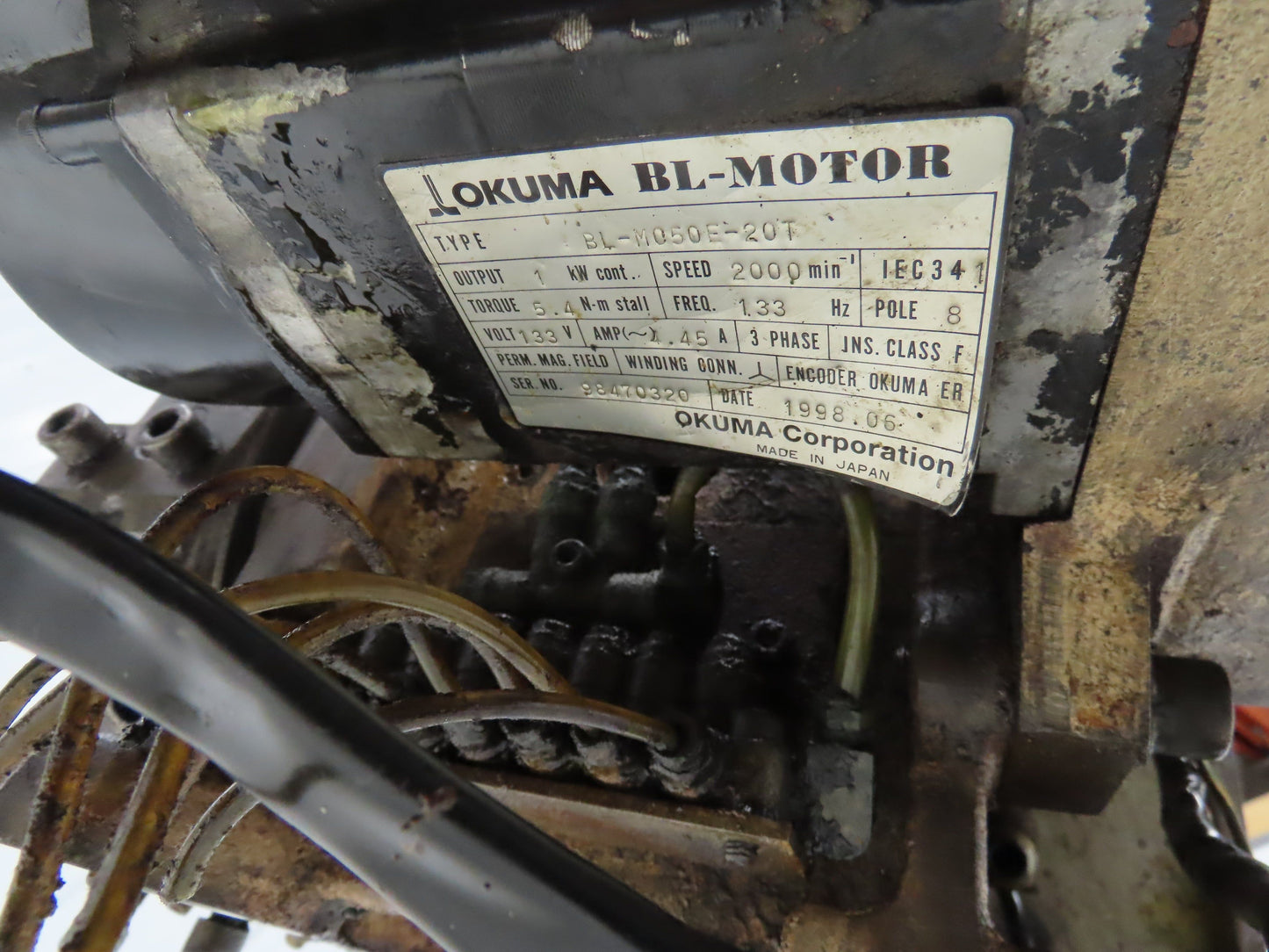 Okuma LU-15 CNC Lathe 8-Position Turret Tool Changer Servo Motor BL-MC50E-20T