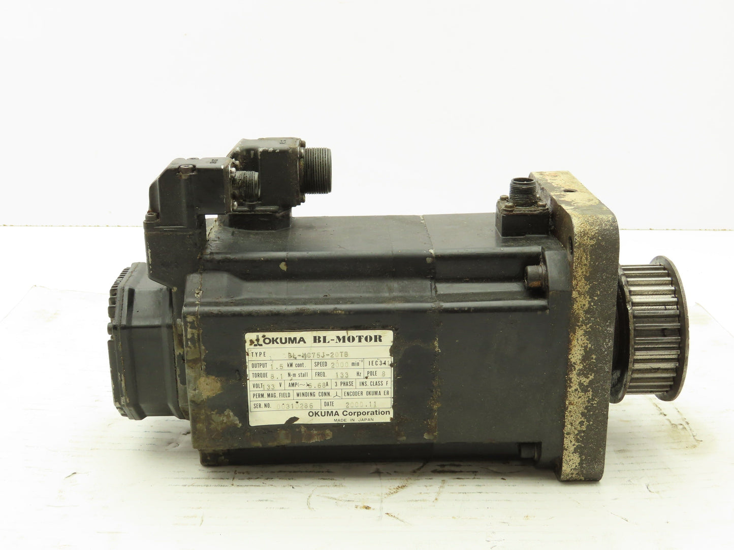 Okuma BL-MC75J-20TB AC Servo Motor 1.5kW 2000 RPM 3PH 133V Encoder ER-J-7200D