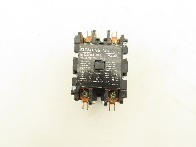 Siemens 42BF15AHBLZ Furnas Definite Purpose Contactor 2 Pole 30A 600V 480V Coil