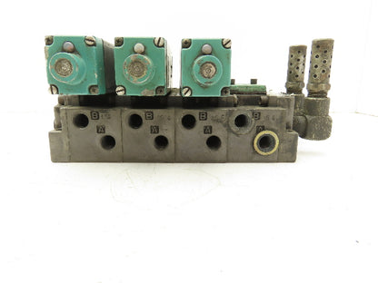 Numatics 081SS600M000061 4-Station Flexiblok Manifold 24VDC Solenoid Valves