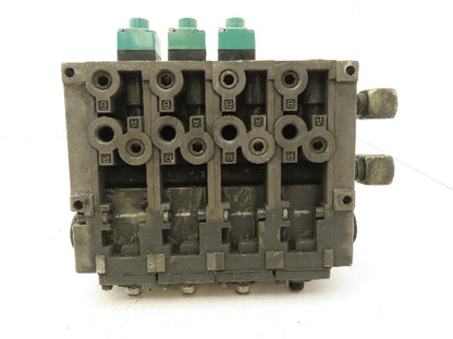 Numatics 081SS600M000061 4-Station Flexiblok Manifold 24VDC Solenoid Valves
