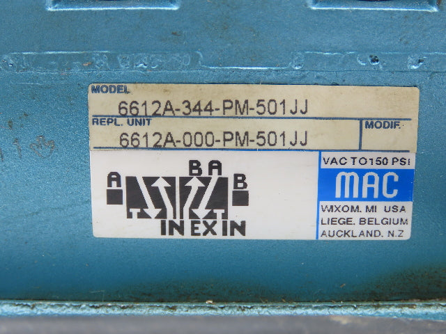 Mac 6612A-344-PM-501JJ Pneumatic Solenoid Valve 4/3 Pos 1" NPT 24VDC  PID-591JJ