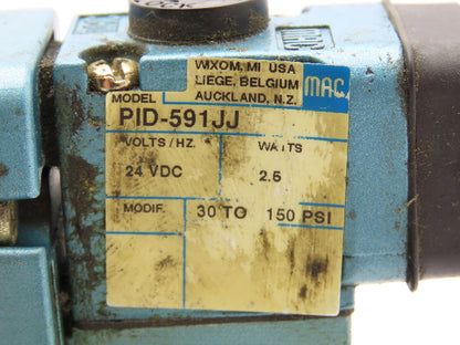 Mac 6612A-344-PM-501JJ Pneumatic Solenoid Valve 4/3 Pos 1" NPT 24VDC  PID-591JJ