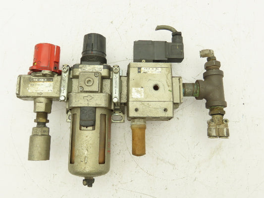 SMC AW40-04 Compressed Air Line Filter Regulator Soft Start Valve Combo 24VDC