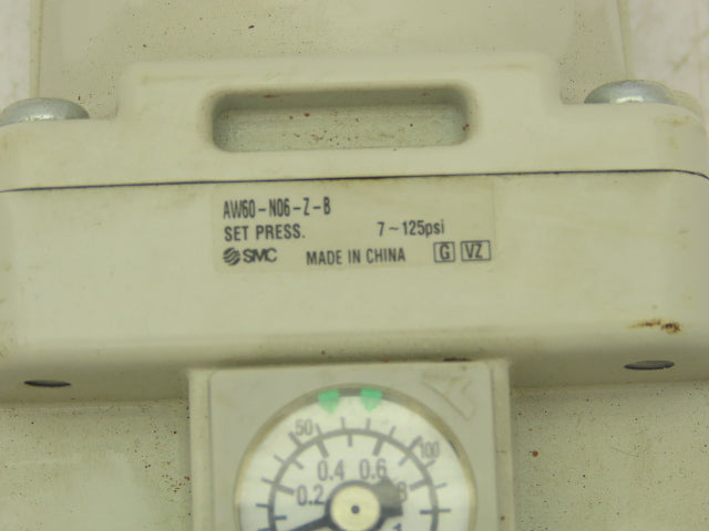 SMC AW60-N06-Z-B Compressed Air Line Filter Regulator 7-125 PSI 3/4" NPT