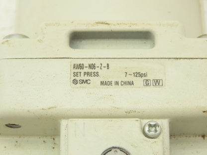 SMC AW60-N06-Z-B Compressed Air Line Filter Regulator 7-125 PSI 3/4" NPT