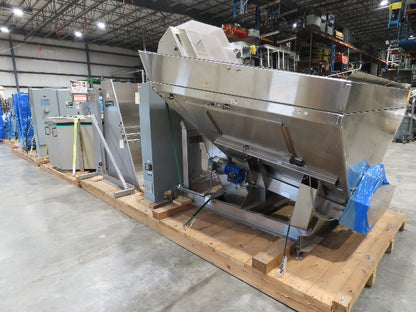 Shibuya Hoppmann Norwalt Aerosol Can Puck Sorter Inserter Line w/ Feeder Hopper