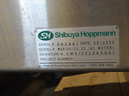 Shibuya Hoppmann Norwalt Aerosol Can Puck Sorter Inserter Line w/ Feeder Hopper