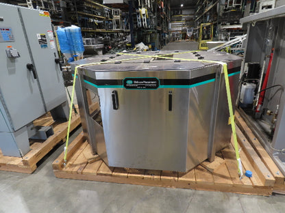 Shibuya Hoppmann Norwalt Aerosol Can Puck Sorter Inserter Line w/ Feeder Hopper