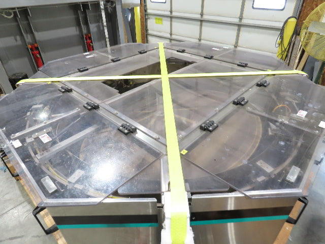 Shibuya Hoppmann Norwalt Aerosol Can Puck Sorter Inserter Line w/ Feeder Hopper