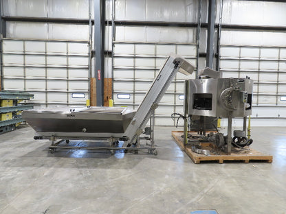 Haumiller Bottle Cap Bowl Feeder with Feed Hopper Elevator Conveyor 480V