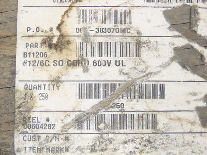 Omni Cable Carol 12/6C Control Wire 12 Awg 6 Conductor 600V 90C SO Cord 250'