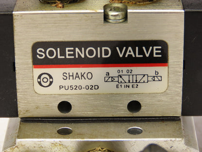 Shako PU322-02-S PU520-02D Pneumatic Solenoid Valve 3-Station Manifold 24VDC