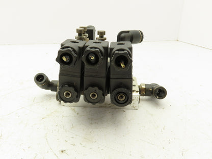 Shako PU322-02-S PU520-02D Pneumatic Solenoid Valve 3-Station Manifold 24VDC