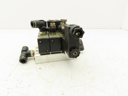 Shako PU322-02-S PU520-02D Pneumatic Solenoid Valve 3-Station Manifold 24VDC