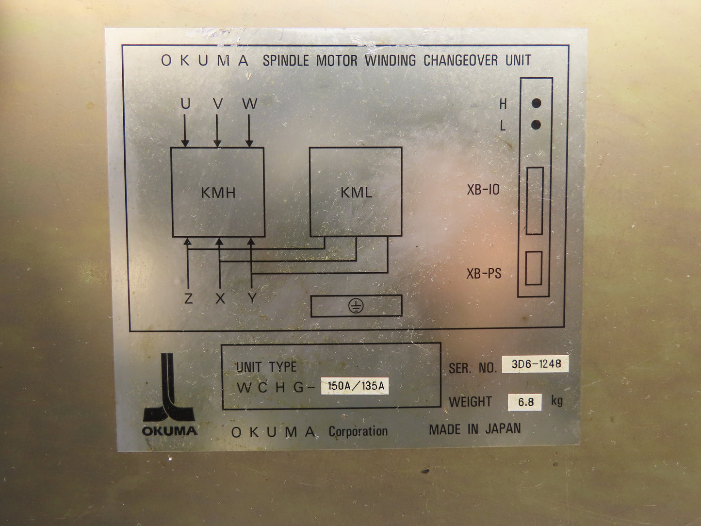 Okuma WCHG-150A/135A Spindle Motor Winding Changeover Unit
