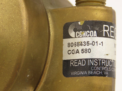 Concoa 806 8435-01-1 Welding Cylinder Regulator CGA 580 Inert Gas 8400 Series