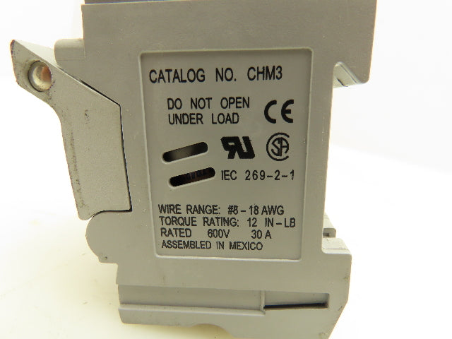 Bussmann CHM3 Fuse Holder 30A 600V 3P Lot Of 4