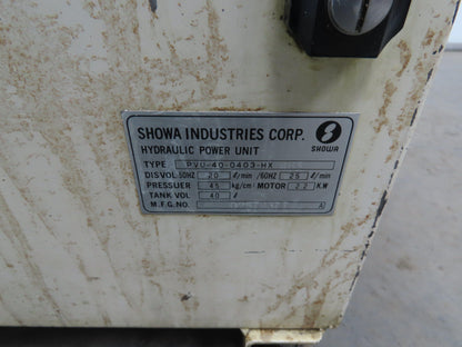 Showa Okuma PVU-40-0403-HX CNC Lathe Hydraulic Power Unit 2.2kw 25L/Min 40L Tank