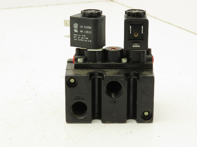 ARO A722SD-120-A-M Alpha Pneumatic Dual Solenoid Stacking Valve 3-Pos 120V 3/8"