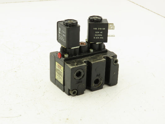 ARO A722SD-120-A-M Alpha Pneumatic Dual Solenoid Stacking Valve 3-Pos 120V 3/8"