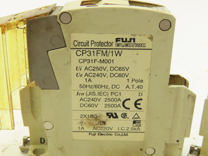 Fuji Electric CP31FM/1W Circuit Protector 1 Pole 240V 1A Lot of 4